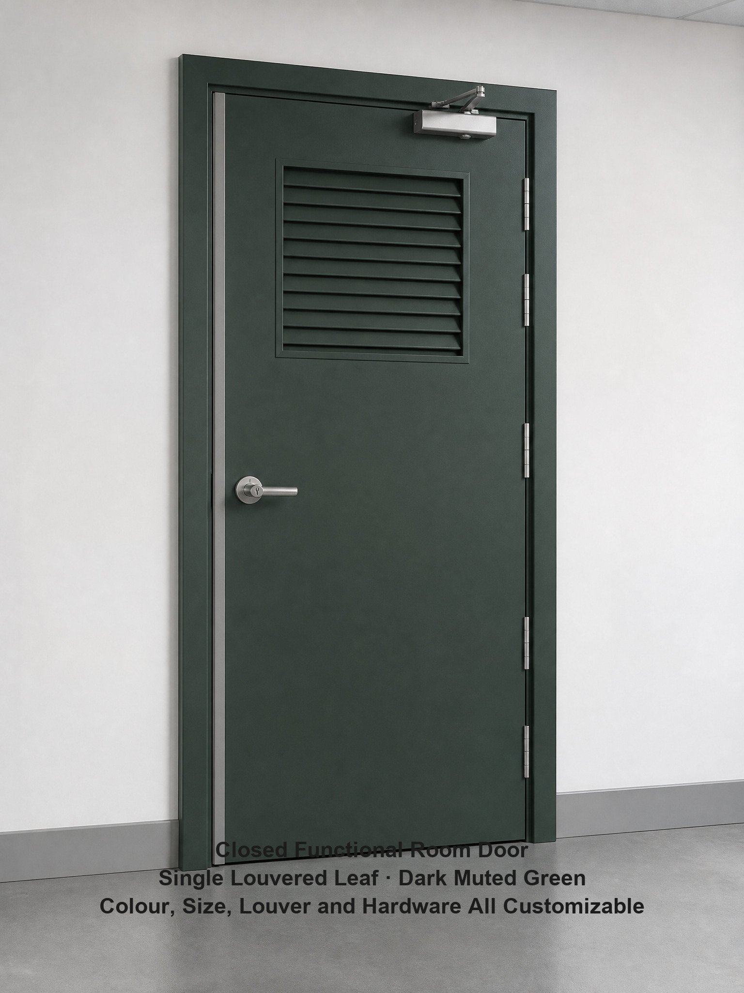 Acoustic Door Soundproof Metal Steel Door Fire Rated Green Hollow Metal With Louver Wide Compression Sealing Strip - Image 2