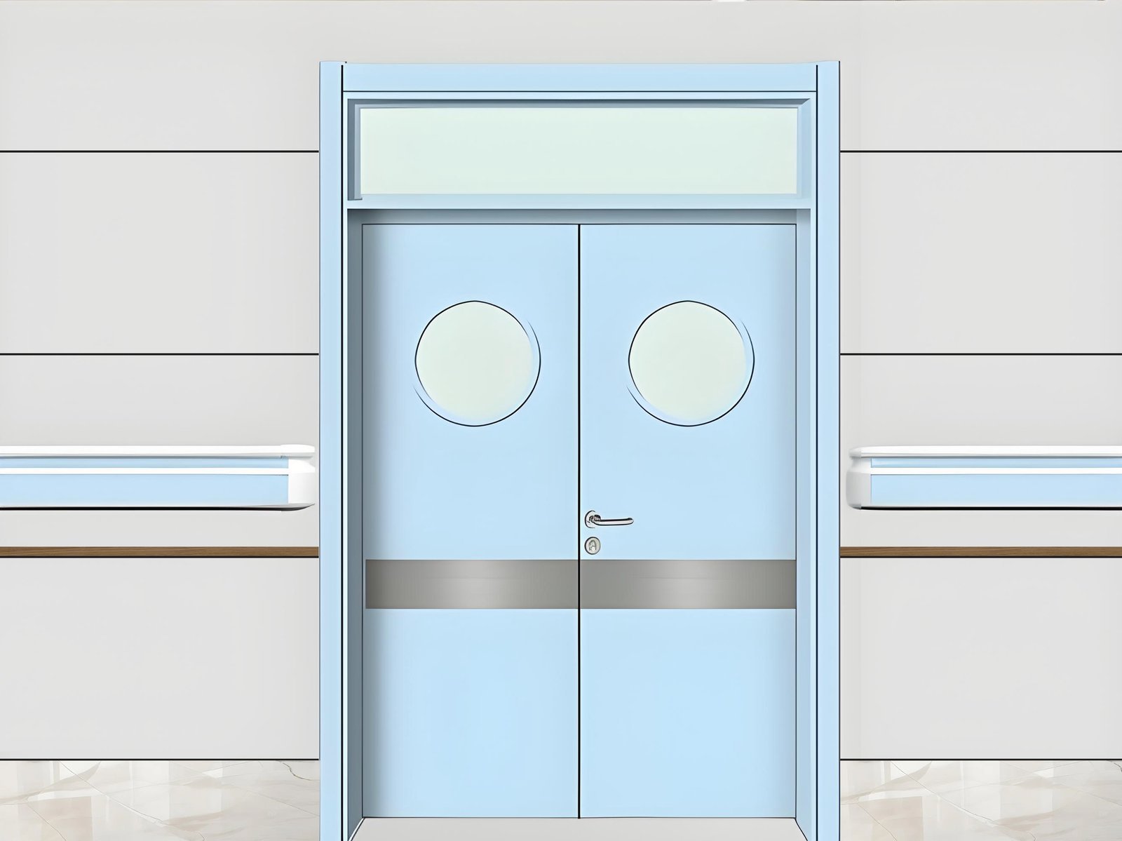 Double Swing Steel Fire Door for Mall & Hospital Corridor - Fire-Rated - Image 2