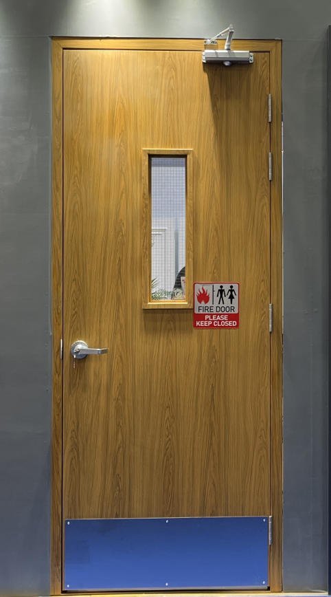 Steel Fire Door with Glass Window & Louvers, UL Certified for Commercial - Image 2