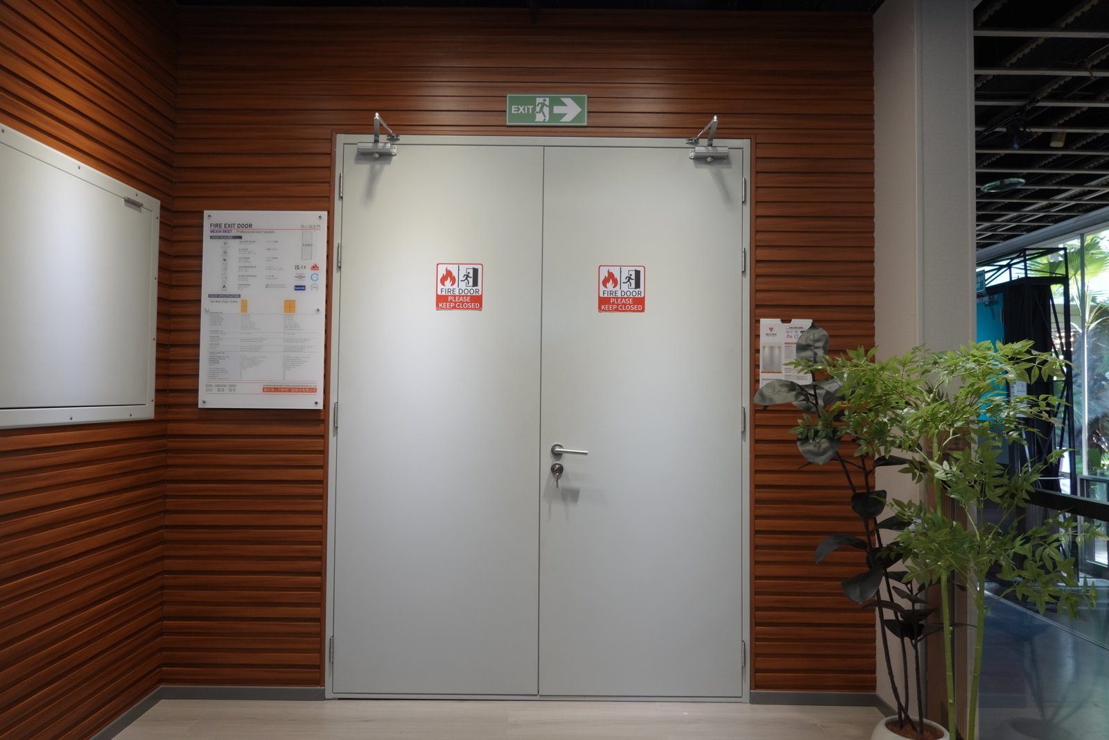 Fireproof Door E 120 EN 16034 Certified Standard Pair Steel Double Leaf Powder Coated Fire Resistant Pedestrian Doorset - Image 2