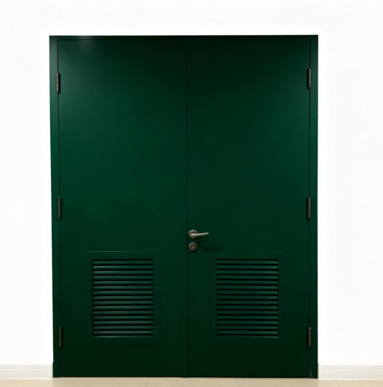 Customizable UL/WHI Certified Steel Fire-Rated Double-Open Door with Louver for Philippine Construction Projects - Image 2