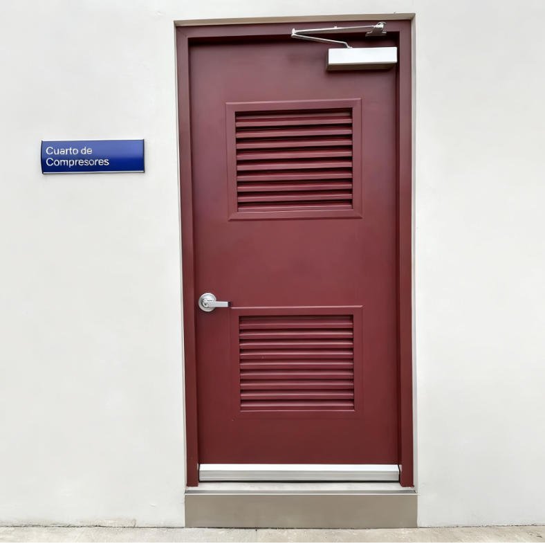 Fire Certified Custom Single-leaf Louvered Doors for Costa Rican Medical Facilities - Image 2