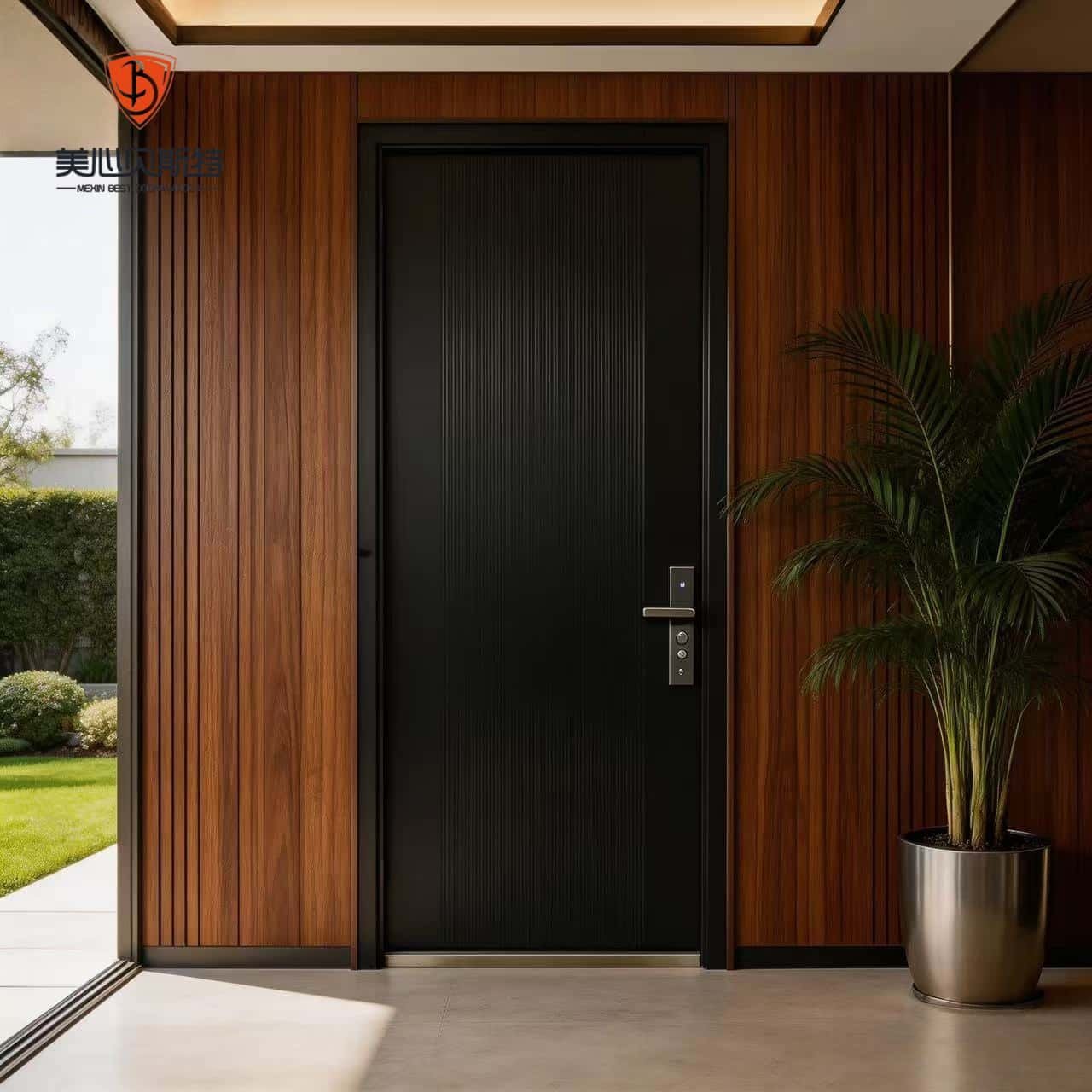 Modern Style Solid Wood Waterproof Villa Entrance Doors Factory Designed Security Doors - Image 2