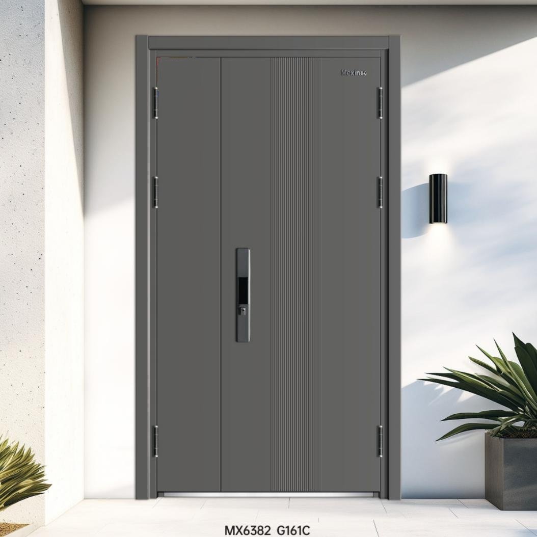 Low Maintenance Elegant Cast Aluminum Front Door Decorative Glass Farmhouse Supermarket Use Fire Prevention 5 Year Warranty - Image 2