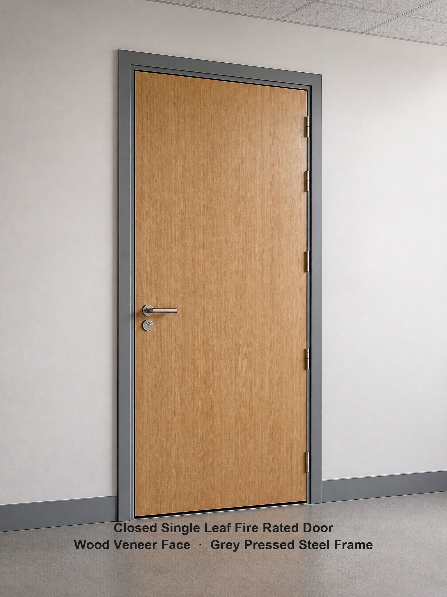 3 Hour Fire Rated Steel Door UL Listed Standard Pair Double Leaf 45mm Water Paint Finish Steel Fire Door Commercial - Image 2