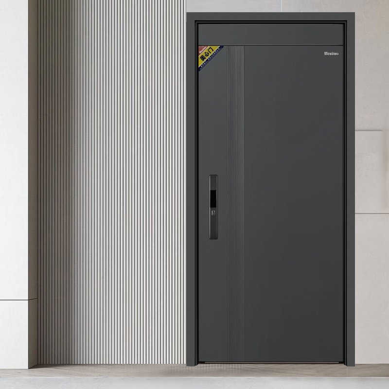 Modern Steel Class 4 Entry Security Door with Fingerprint Lock Custom Hidden Hinge Heated Lintel Waterproof - Image 2