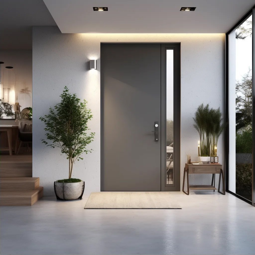 Modern Steel Security Door with Side Glass Panel | Anti-Theft Entry Door for Home & Office - Image 2