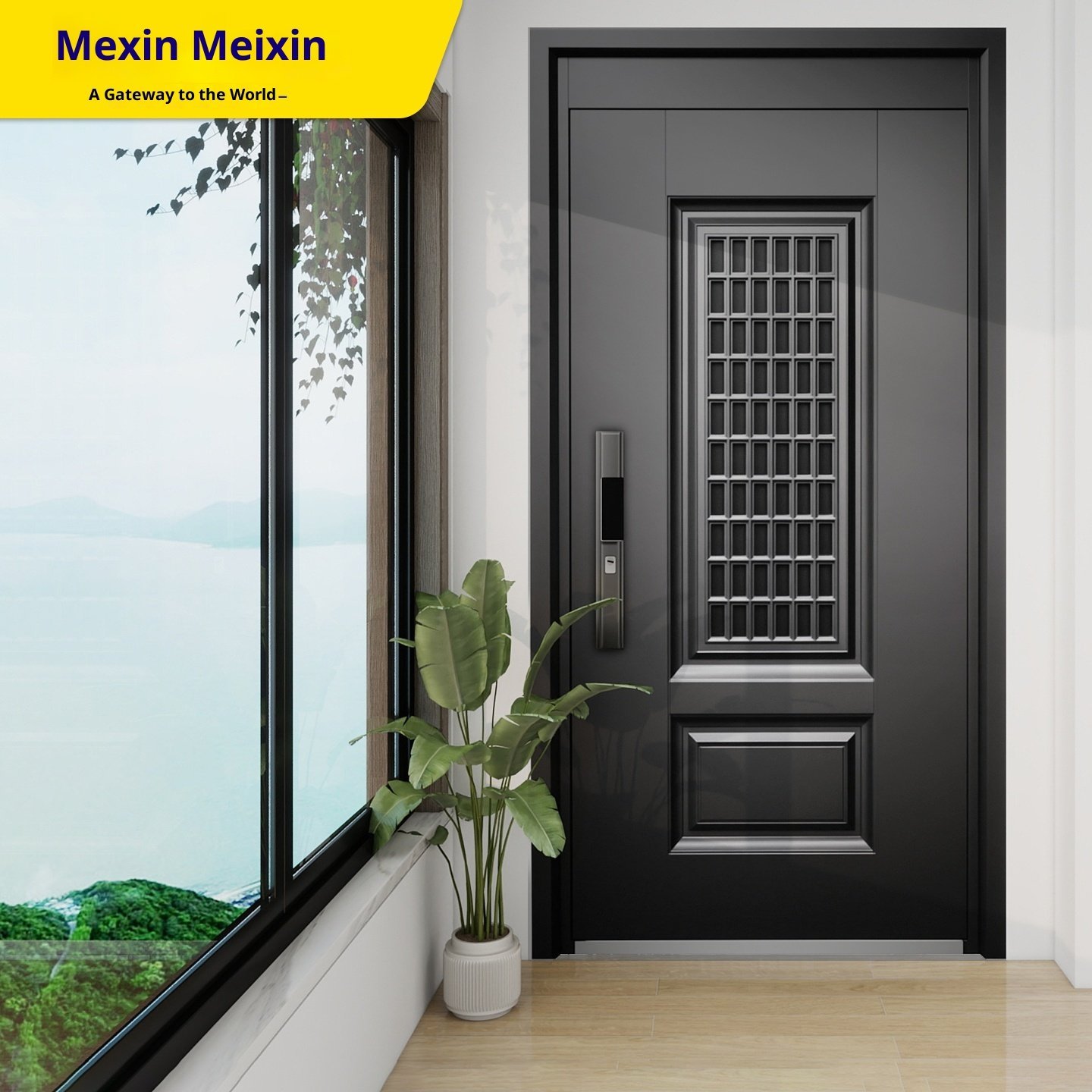 Ventilated Anti-Theft Waterproof Interior Steel Entry Door Home Security Breathable Middle Single Main Door 6280 - Image 2