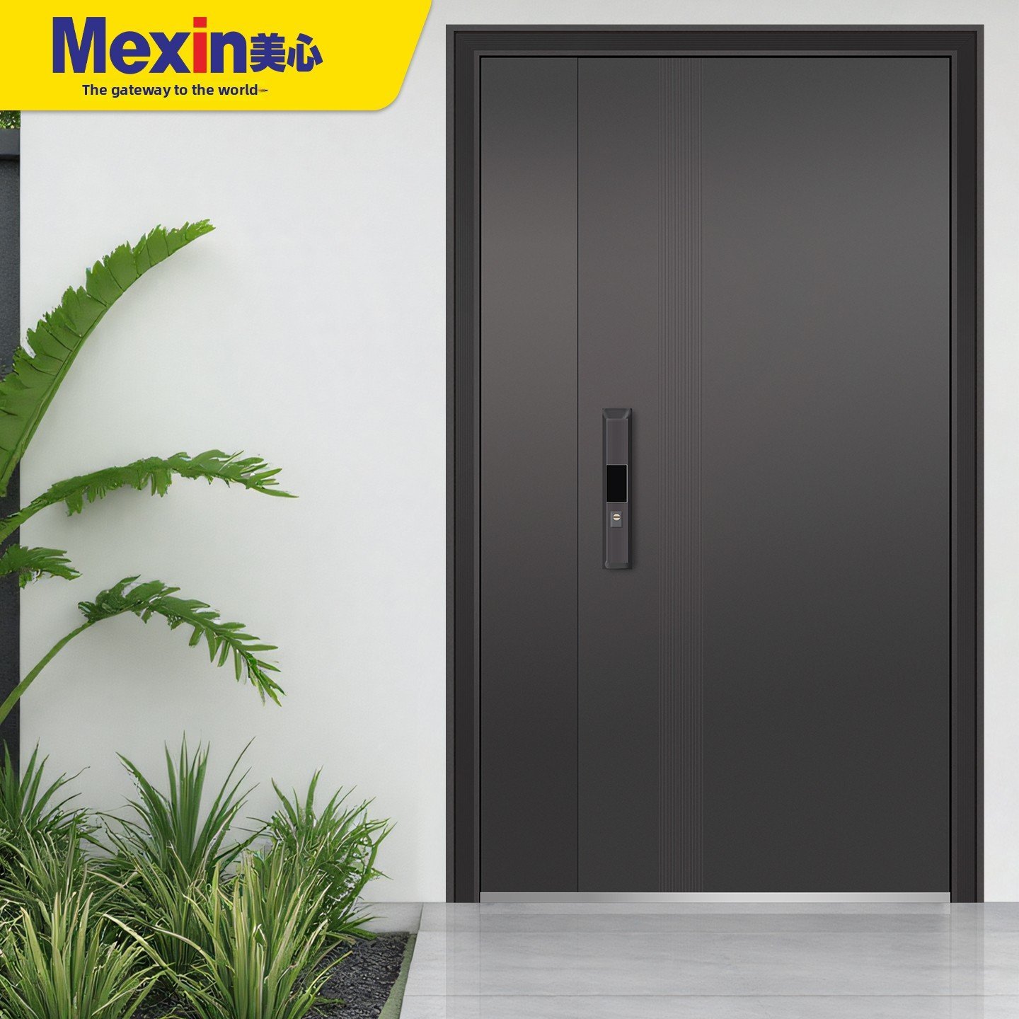 Modern Waterproof Security Door Anti-Theft Steel Interior Door with Smart Fingerprint Lock for Villa Smart Home - Image 2