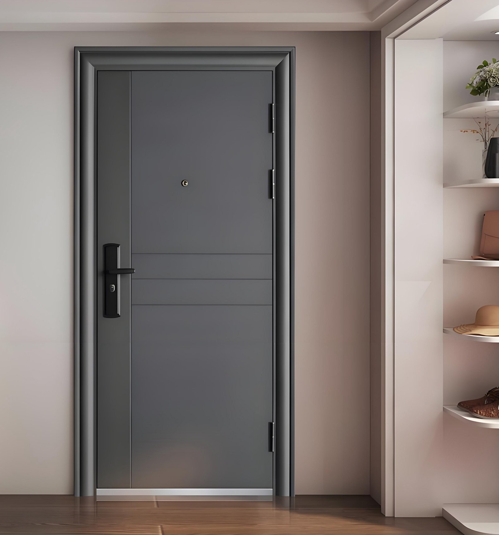 Ventilated Breathable Modern Steel Anti-Theft Security Entry Door for Apartment Interior Use 6280 - Image 2