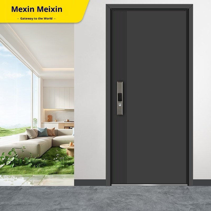 Modern CE Steel Security Door with Fingerprint Lock for Interior Apartment Use Single Door Entry High Security Model XGM-DZ - Image 2
