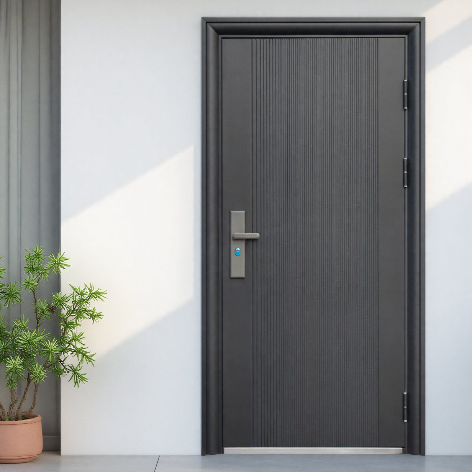 Heavy Duty Anti-Theft Minimalist Steel Entrance Door with Finished Surface - Image 2