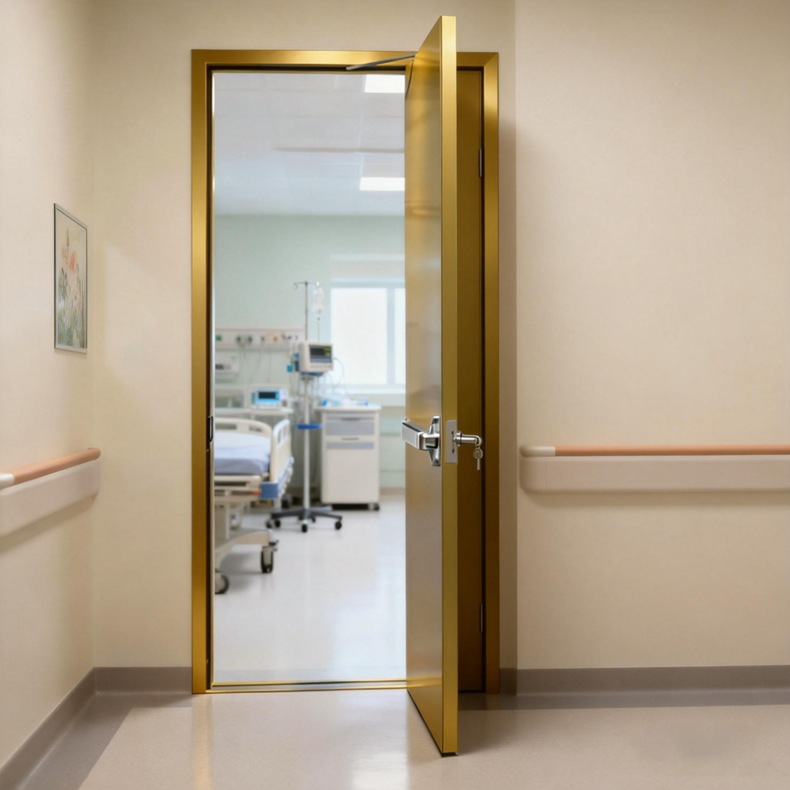20-180 Minutes Fire Resistant Steel Hollow Metal Door for WHI Certified Modern for Commercial Hospital Office School Supermarket - Image 2