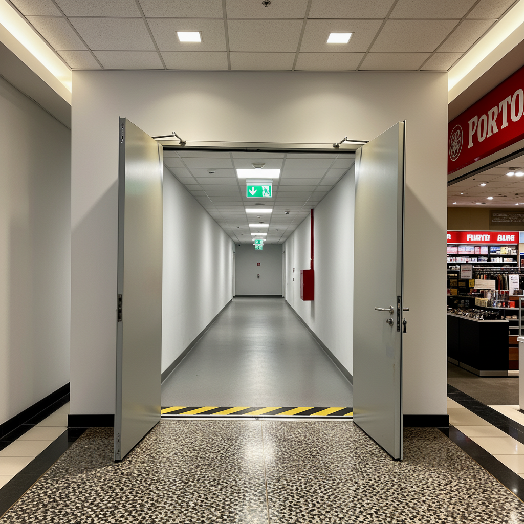 CE Approved Modern Fire Resistant Steel Door 180 Minutes Finished Emergency Exit Interior/Exterior Hospitals Warehouses - Image 2