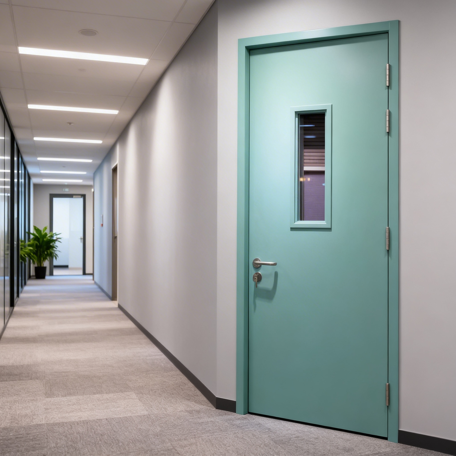 20-180 Minutes Fire Resistant Steel Hollow Metal Door for WHI Certified Modern for Commercial Hospital Office School Supermarket - Image 2