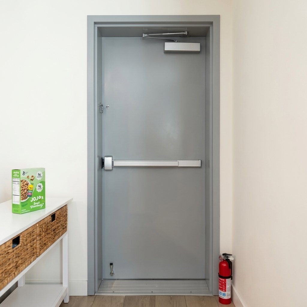 3 Hour Fire Resistance Steel Fire Door US Code Compliant Modern Front Entry Door for Hotels and Warehouses - Image 2