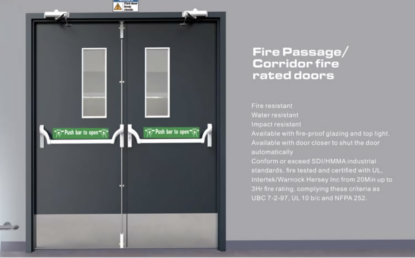 Self Closed 180 Minute Fire Rated Steel Doors - Image 2