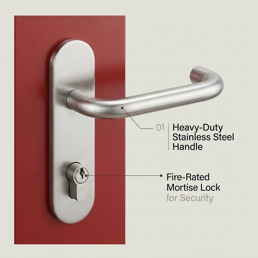 Doors Custom Commercial Double Fire Door Manufacturer Wholesale High Security Steel Exit Doors for School Warehouse - Image 2