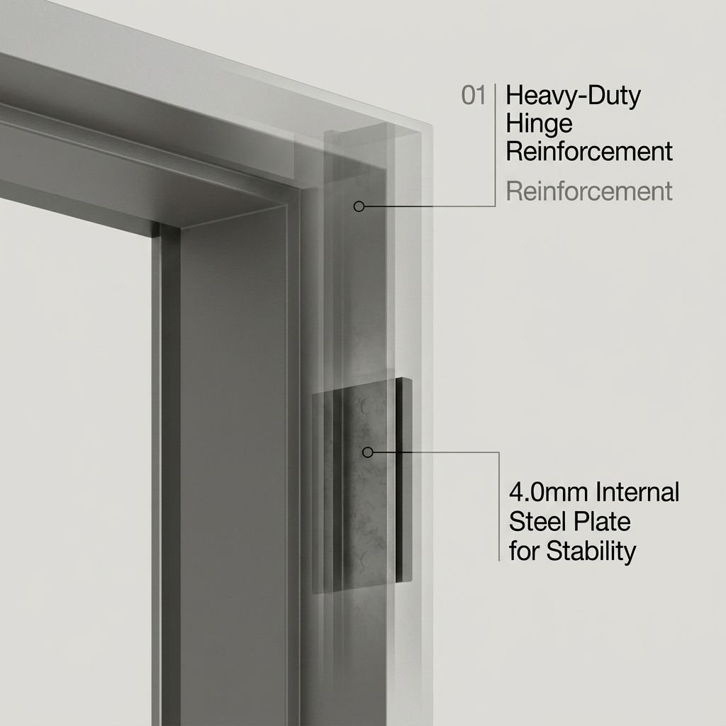 Doors Custom Profile Gray Fireproof Door Frame Manufacturer Wholesale Heavy Duty Metal Frames for Office Warehouse OEM/ODM - Image 2