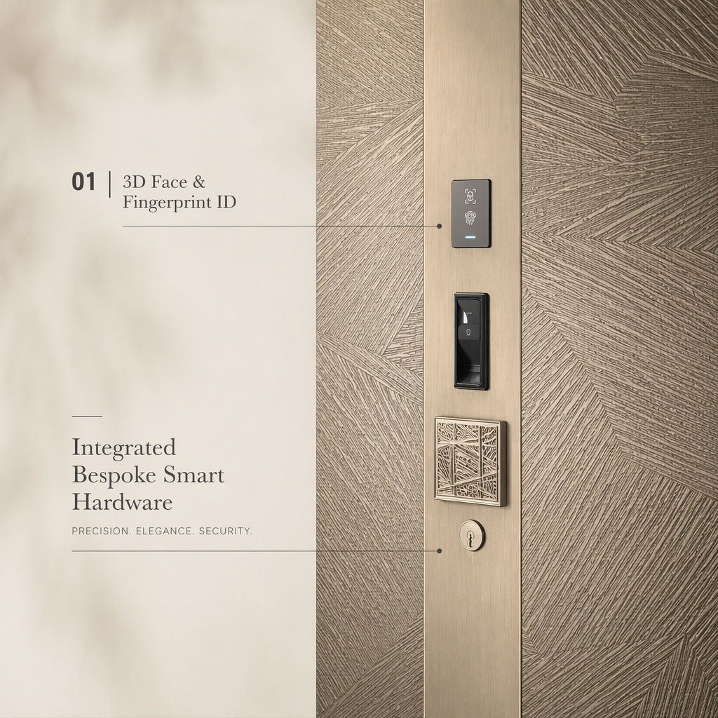 Premium Cast Aluminum Security Entrance Door for Luxury Villa Smart 3D Face Recognition Biometric Anti-Theft Door - Image 2