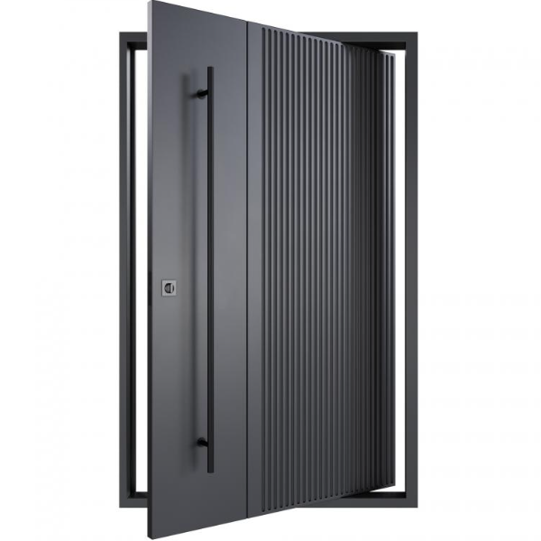 VICENTE Anti-Theft Modern Steel Entry Door with Custom Color Optional Handle & Lock for Commercial Use - Image 2