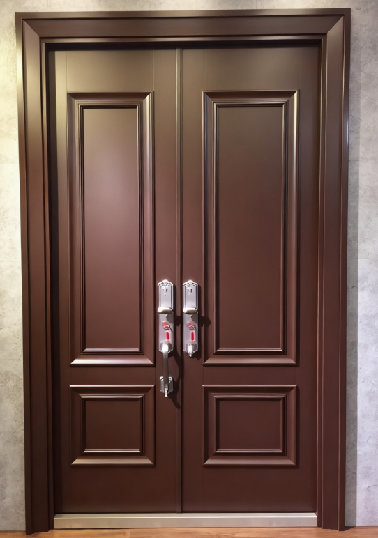 ENISO Certified MDF Galvanized Steel PVC Film Armored Door with Polyurethane Filling - Image 2