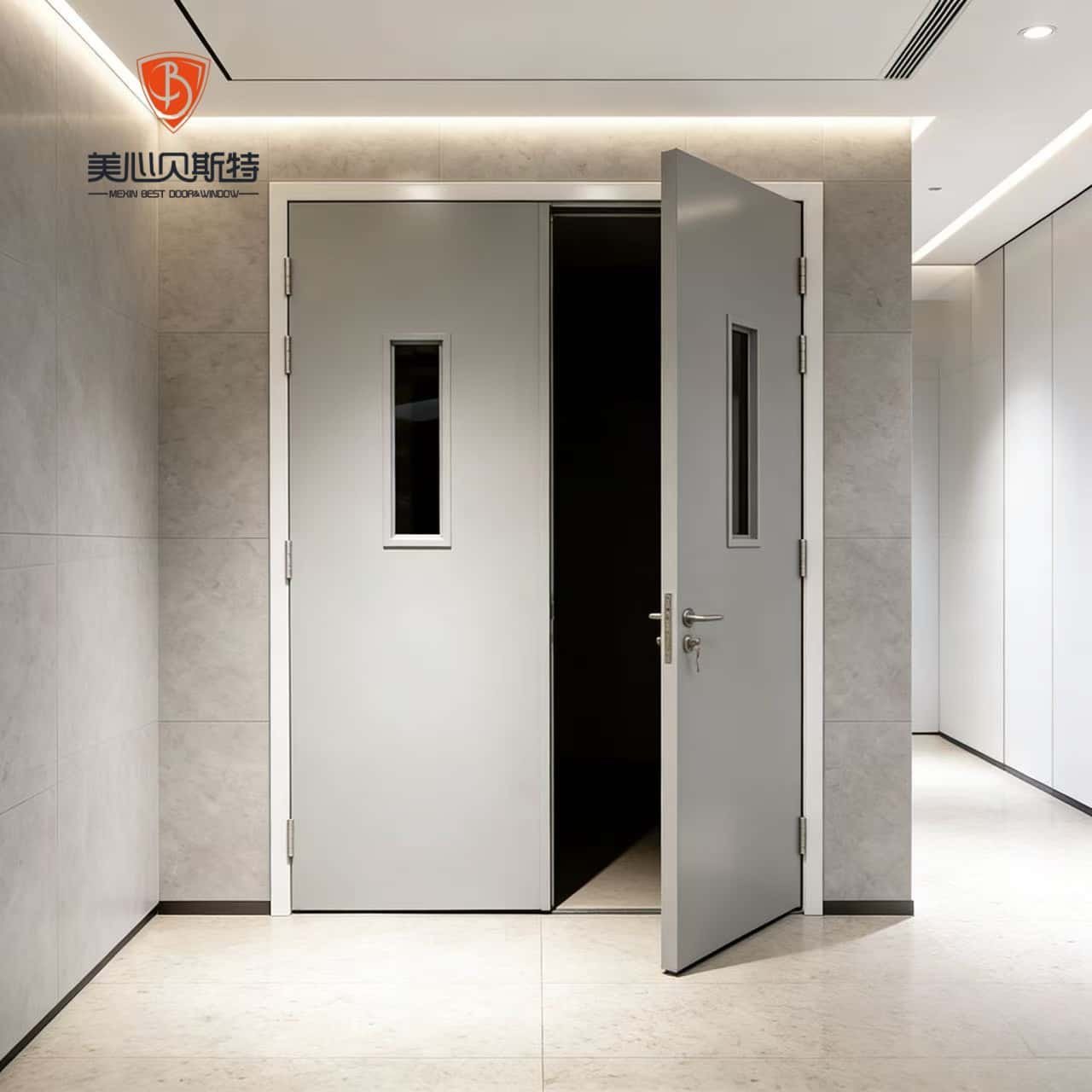Factory Wholesale Interior Steel Fire Door for Supermarket & Hospital Use - Image 2