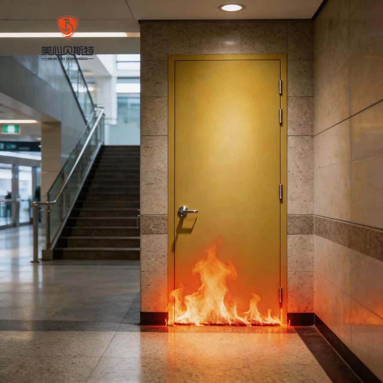 Apartment Steel Fireproof Fire Rated Emergency Escape Door Fire Steel Door - Image 2
