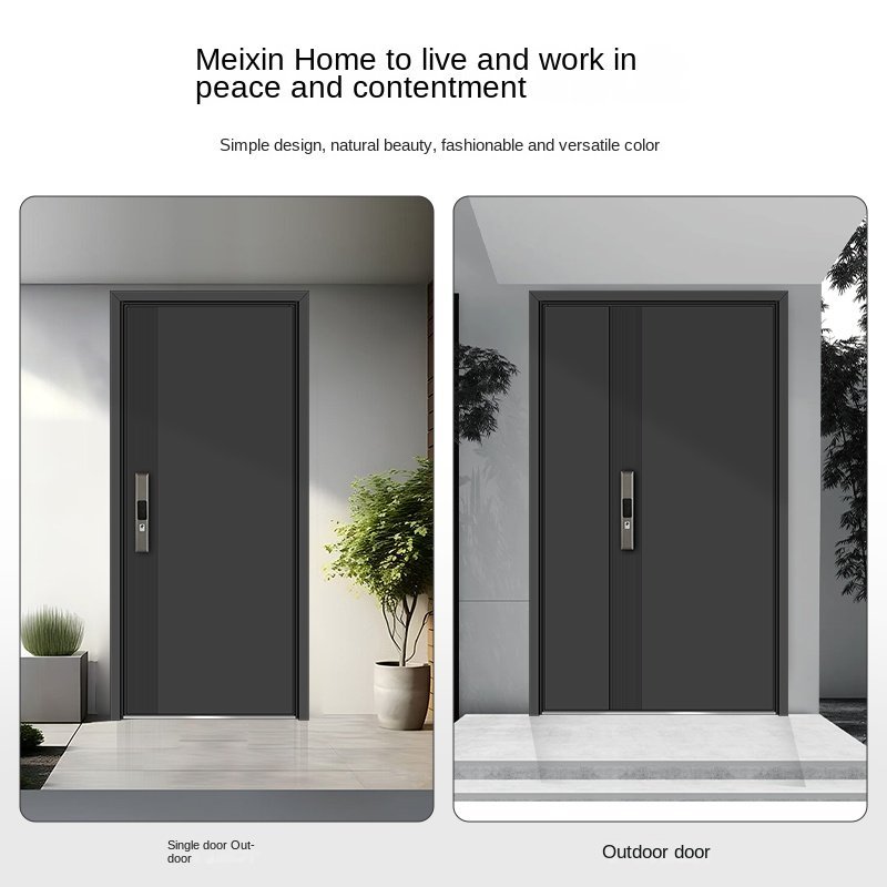 2025 Modern Steel Security Door with Fingerprint Lock for Interior Apartment Entry Single Door High Security Model XGM-DZ - Image 2