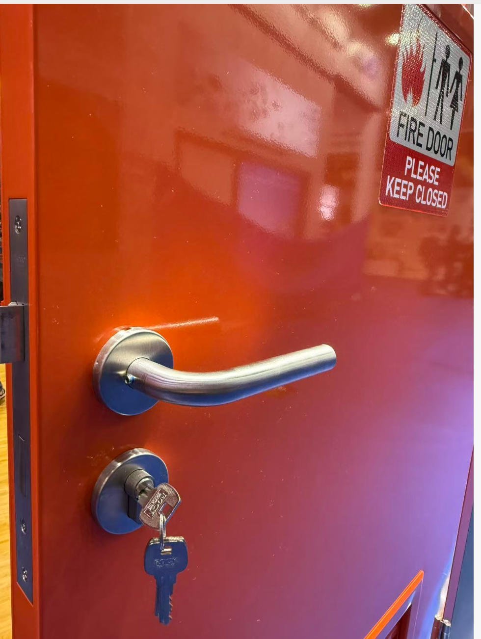 Steel Fire Door with Glass Window & Louvers, UL Certified for Commercial - Image 3