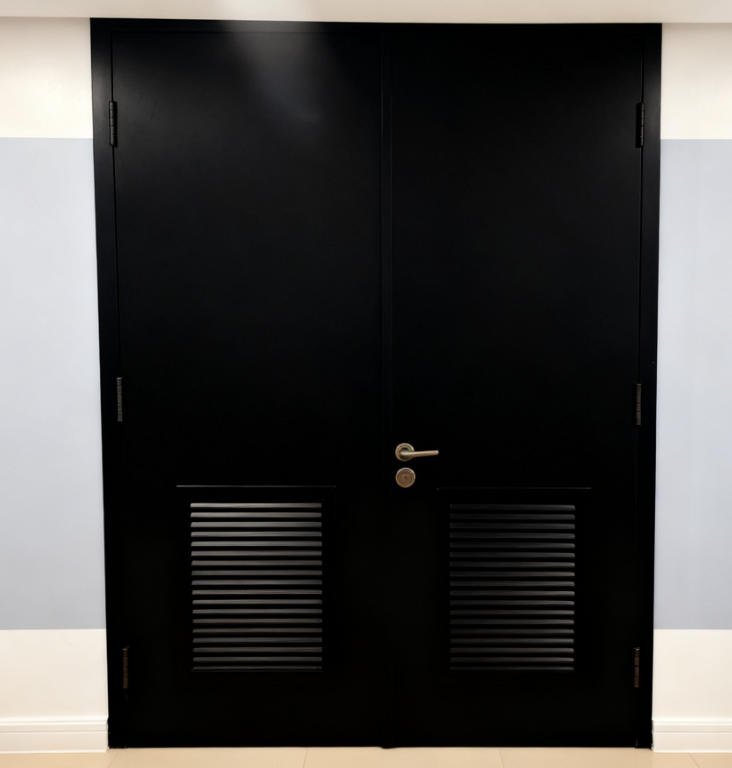 Customizable UL/WHI Certified Steel Fire-Rated Double-Open Door with Louver for Philippine Construction Projects - Image 3