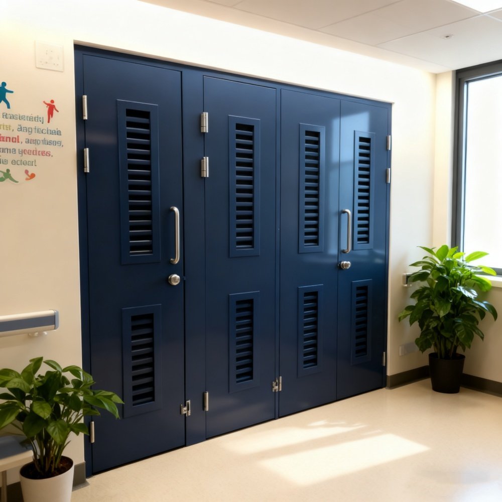 Customizable UL/WHI Certified Steel Fire - Rated Triple Door with Louver for Construction Projects in Costa Rica hospital - Image 3