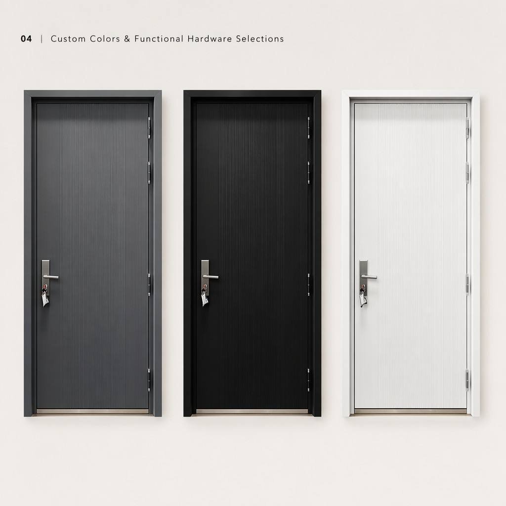 Economical Steel Security Entry Door Durable Metal Front Door for Home Entrance and Warehouse Project CE Certified - Image 3