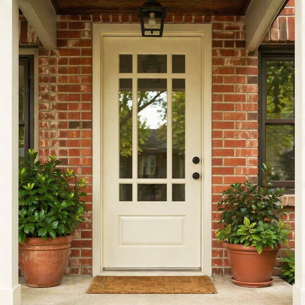 Modern Steel Residential Front Entry Door with Low-E Insulated Glass Energy Efficient Exterior House Door for US Home Project - Image 3