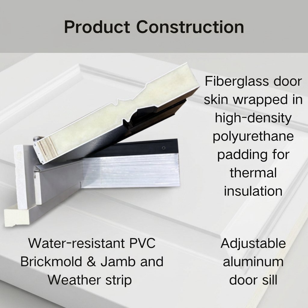Steel Residential Front Entry Door Equipped with Low-E Insulated Glass for US Home Projects - Image 3
