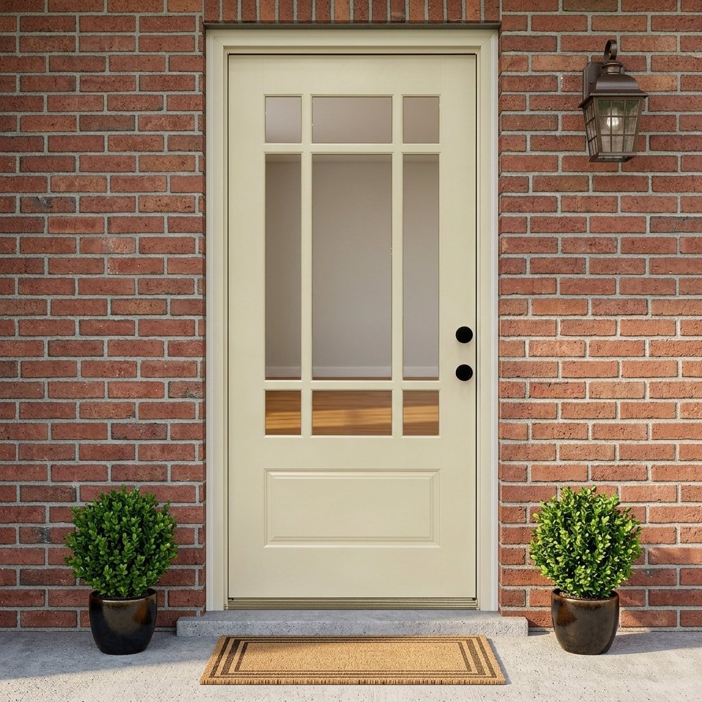 US Residential Steel Anti-Theft Modern Front Entry Door Finished Surface Energy Saving Low-E Insulated Glass for Home Exterior - Image 3