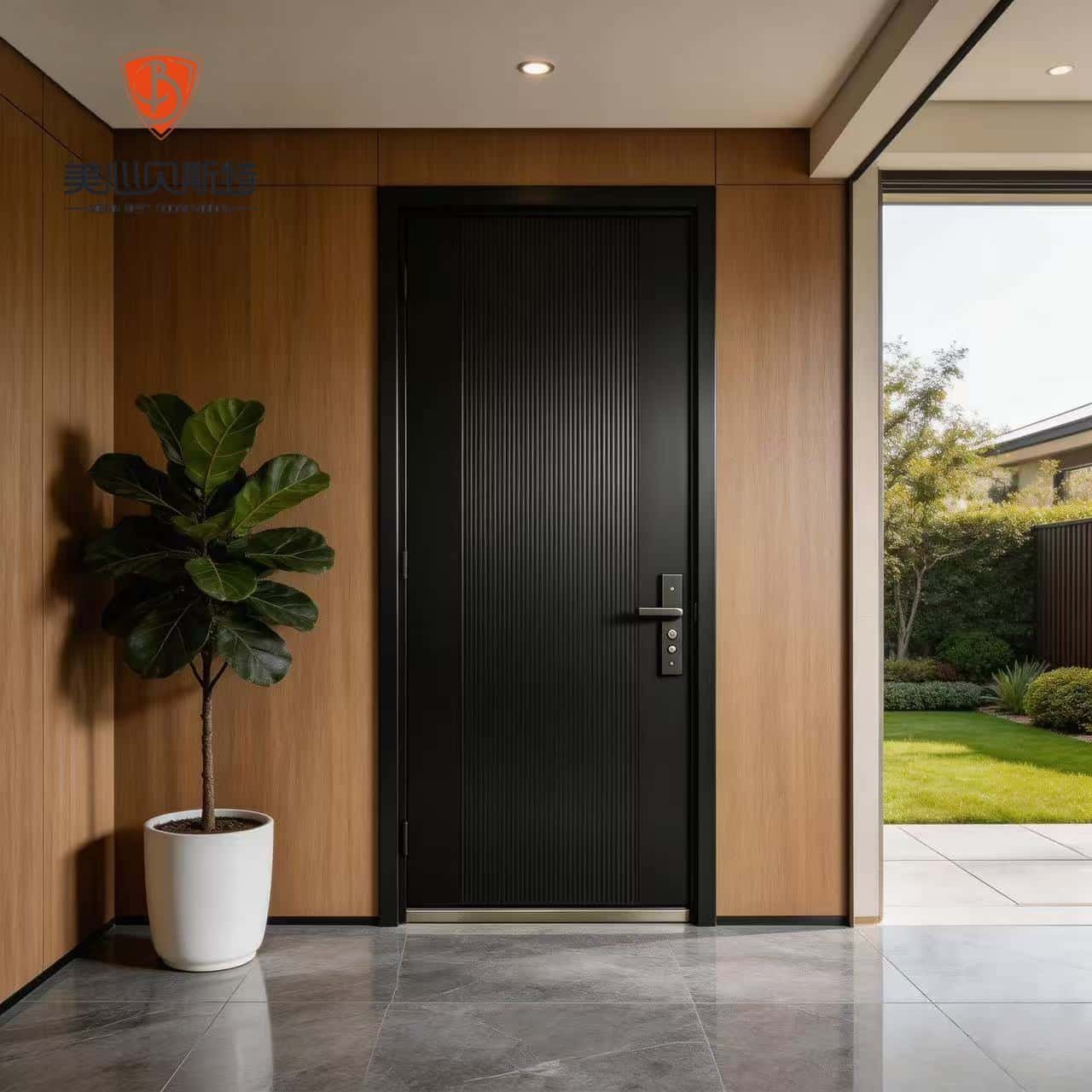 Modern Style Solid Wood Waterproof Villa Entrance Doors Factory Designed Security Doors - Image 3