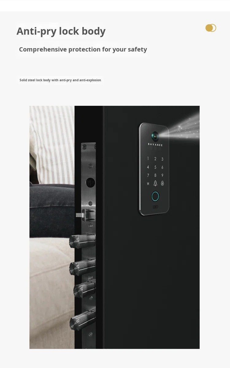 Security Door | Modern Anti-Theft Waterproof Household Entrance Door for Villa (Smart Lock Included) - Image 3