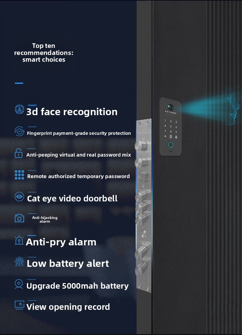 Savani High-End Custom Villa Entrance Door | Modern Smart Anti-Theft Home Security Door 9203 - Image 3