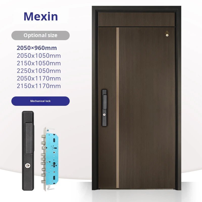 Anti-Theft Modern Steel Entry Security Door Class a Fire Rated Home Security Single Door - Image 3