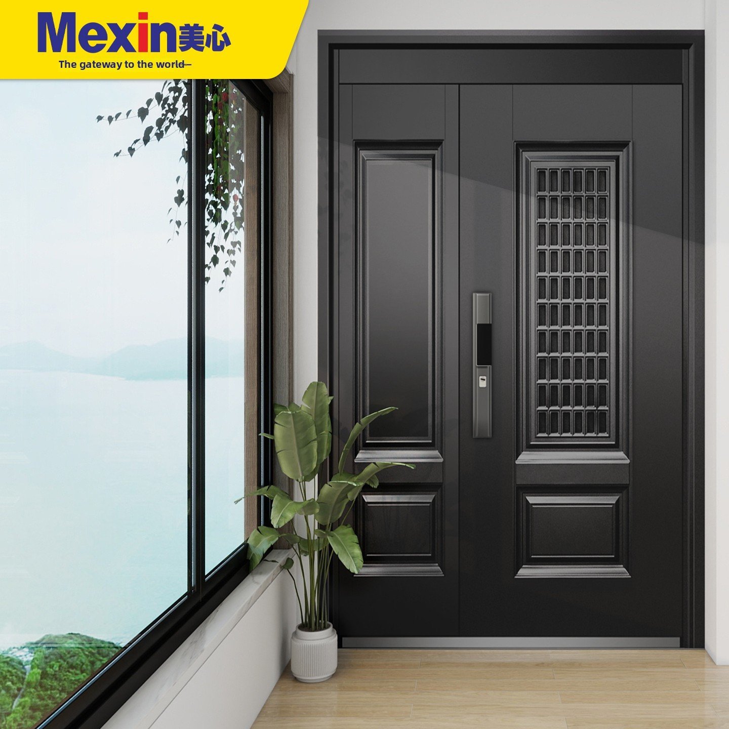 Ventilated Anti-Theft Waterproof Interior Steel Entry Door Home Security Breathable Middle Single Main Door 6280 - Image 3