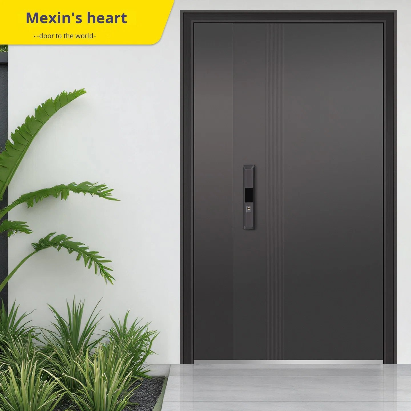 Steel Entry Door | Available As Unequal Door | Front Door for Home & Villa with Fingerprint Smart Lock ZK-6251 - Image 3