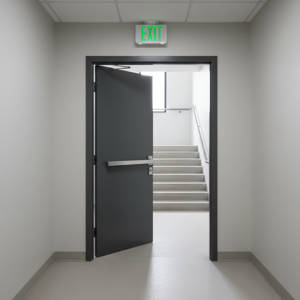 20-180 Minutes Fire Resistant Steel Hollow Metal Door WHI Certified Modern Commercial Hospital Office School Supermarket 3-Year - Image 3