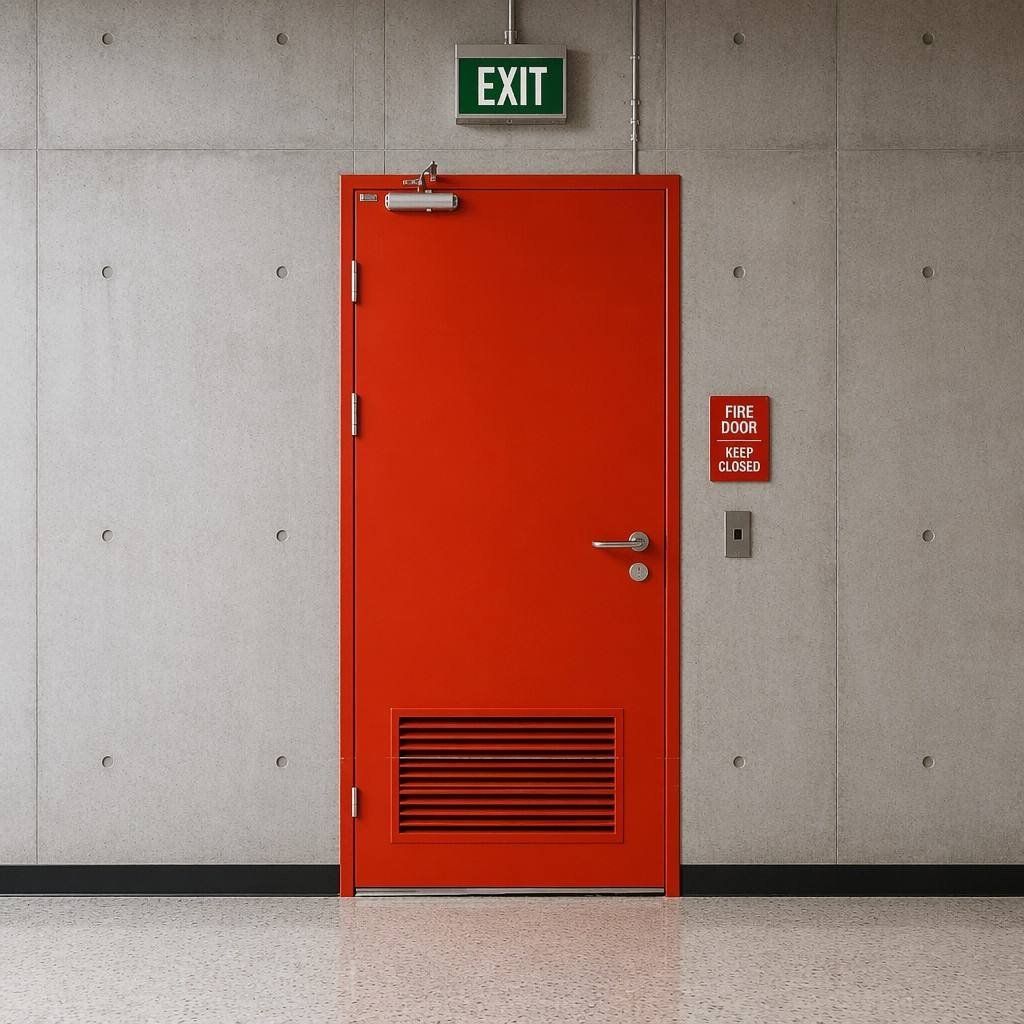 CE Approved 180 Min Fire Rated Steel Door Commercial Fireproof Entry Door with Ventilation Louver for Workshop School - Image 3