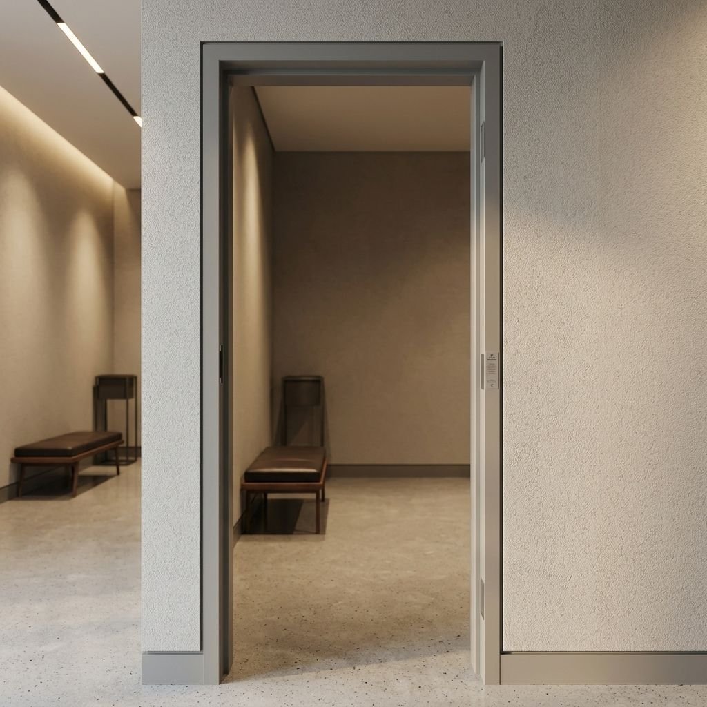 Doors Custom Profile Gray Fireproof Door Frame Manufacturer Wholesale Heavy Duty Metal Frames for Office Warehouse OEM/ODM - Image 3