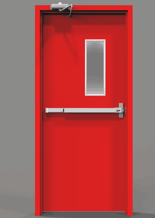 Certification Fire Red Safety Steel Door Contemporary Design Architectural Export Fire Safety Door. - Image 3