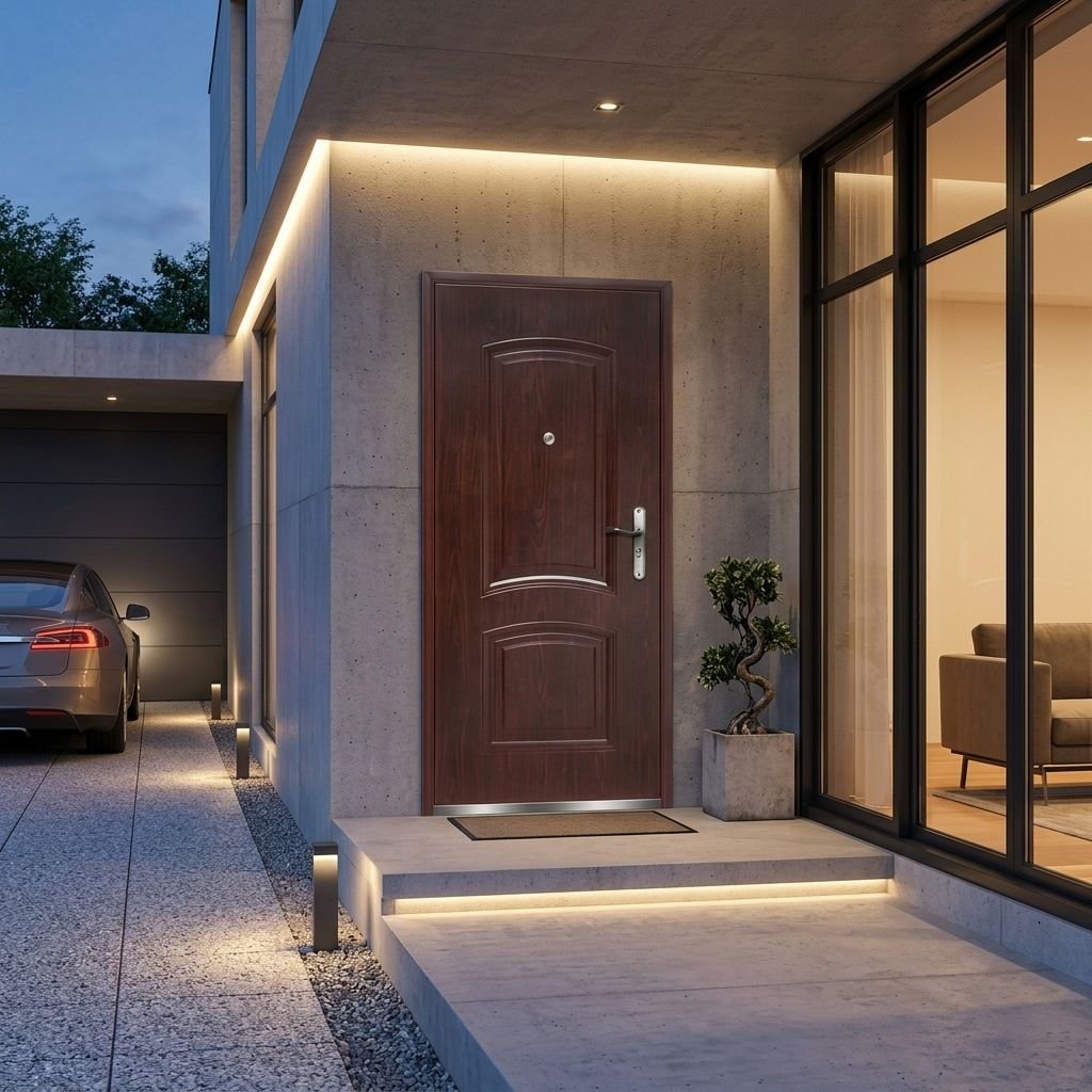 Wholesale European Design Main Entrance Door High Security 3H Fireproof Soundproof Armored Door Set OEM/ODM Factory Price - Image 3