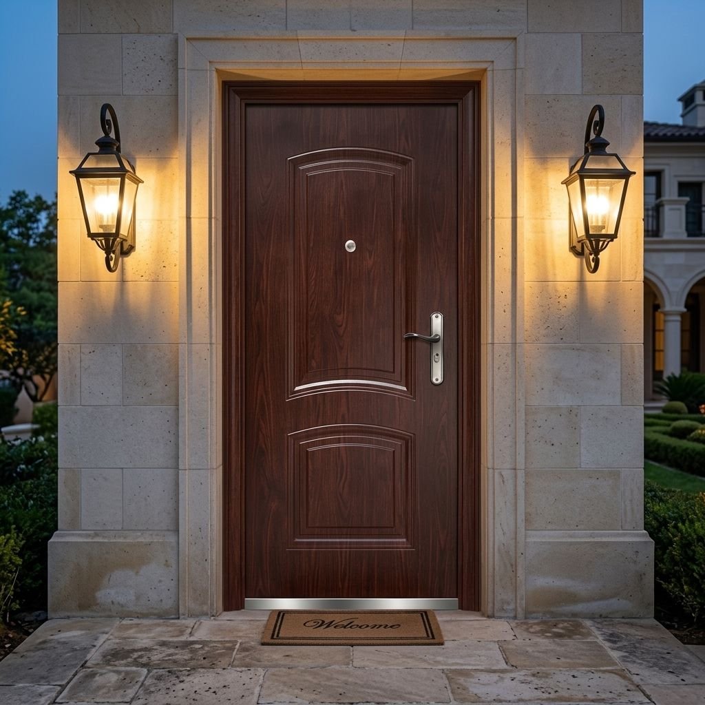CE Certified 3 Hours Fire Rated Main Entrance Door European Standard Security Steel Wooden Door for Villa Apartment Project - Image 3