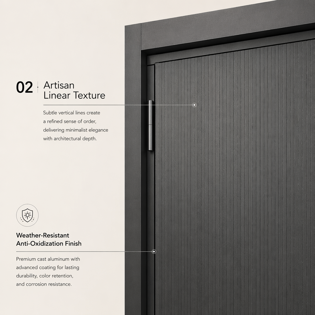 Premium Cast Aluminum Security Entrance Door Modern Luxury Villa Main Entry Door with Smart Biometric Lock - Image 3