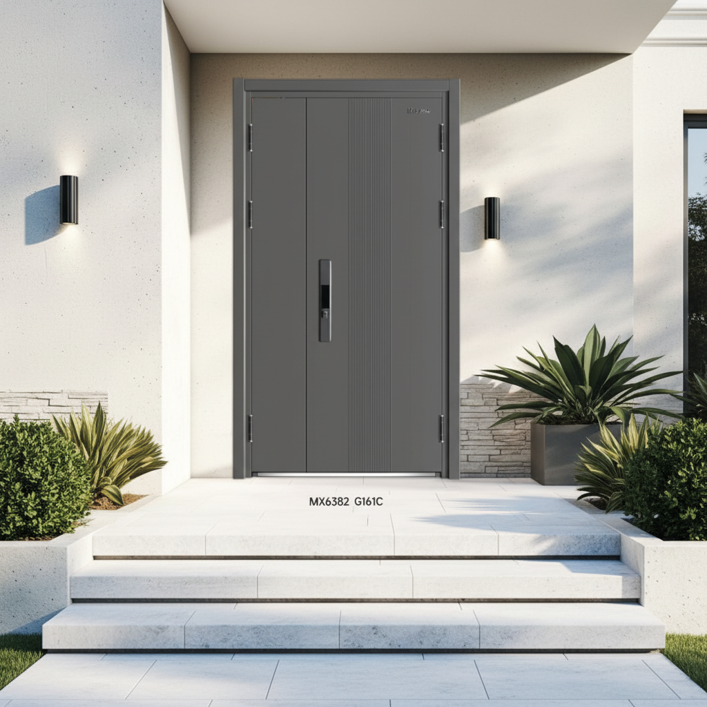 Low Maintenance Elegant Cast Aluminum Front Door Decorative Glass Farmhouse Supermarket Use Fire Prevention 5 Year Warranty - Image 3